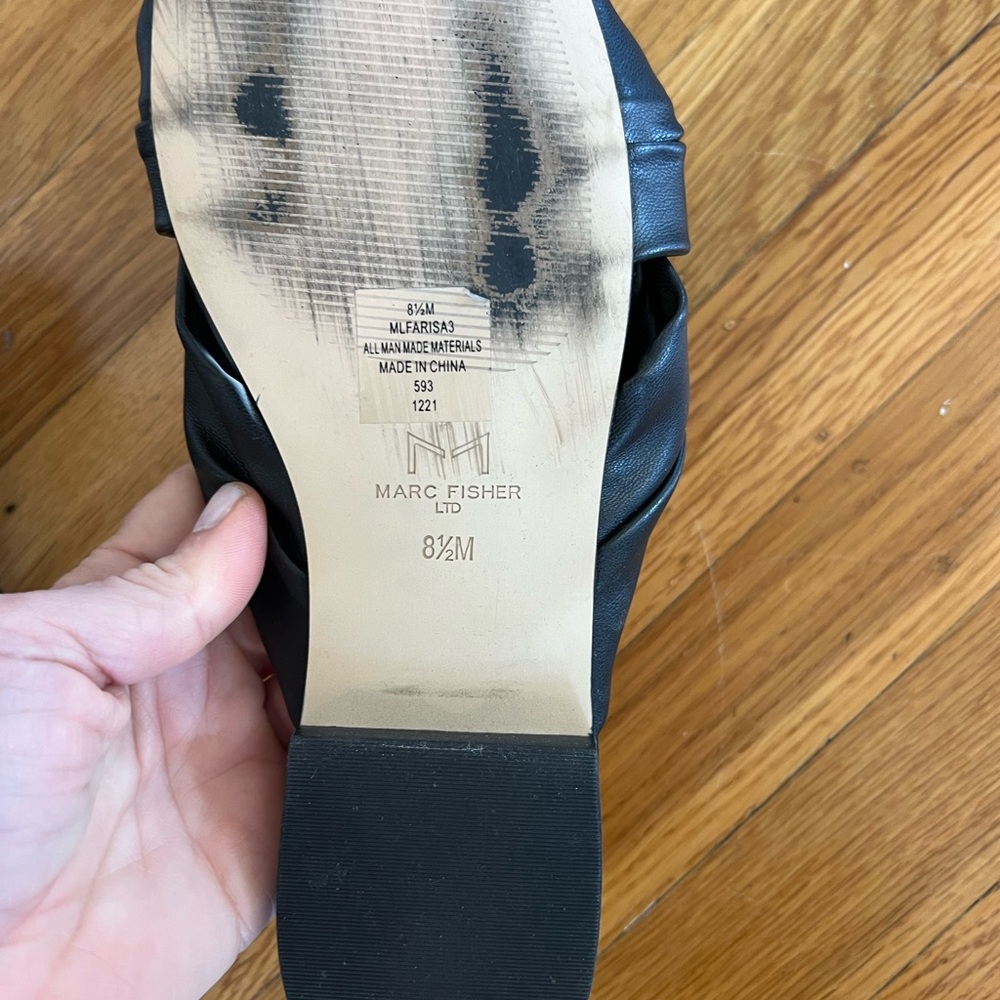Marc Fisher Black Women's Slide Sandals - Picture 3 of 3